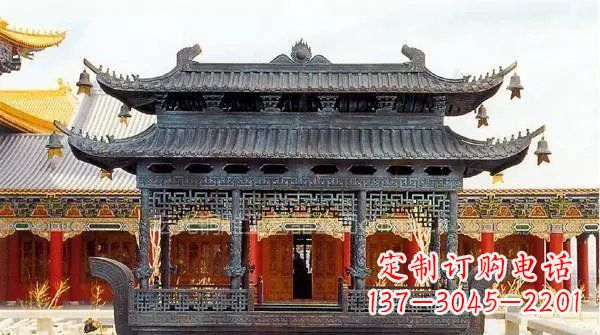 信阳方形寺庙香炉铜雕塑