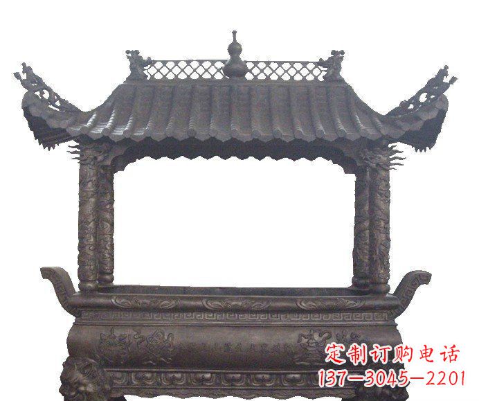 信阳古典庙宇香炉铜雕