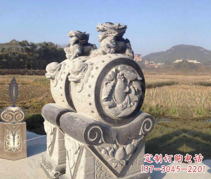信阳仿古抱鼓石门墩雕塑