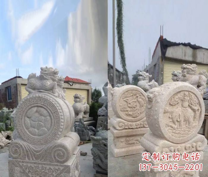 信阳仿古抱鼓石镇宅石门墩 (2)