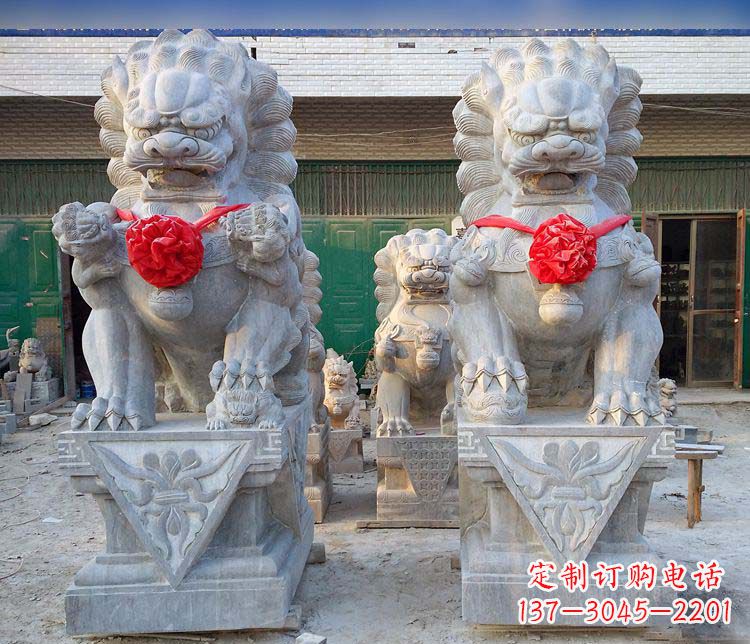 信阳仿古门口看门狮子石雕