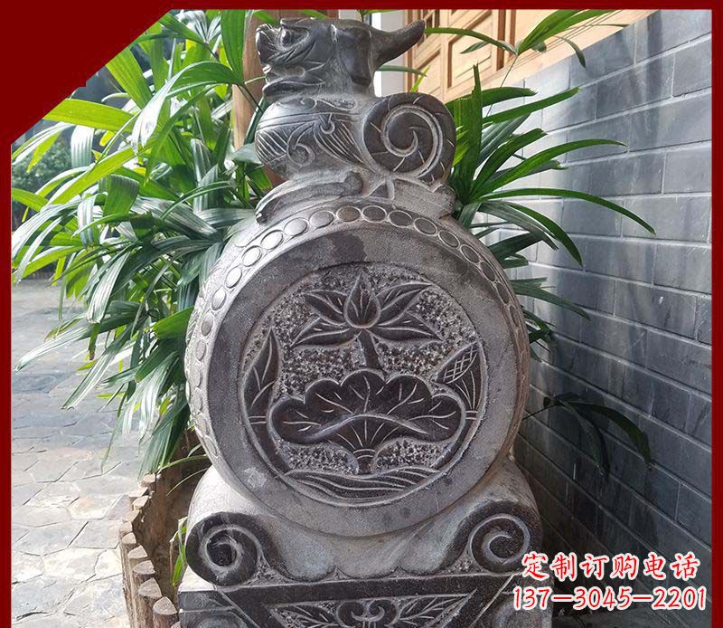 信阳仿古貔貅抱鼓石招财镇宅门墩石雕