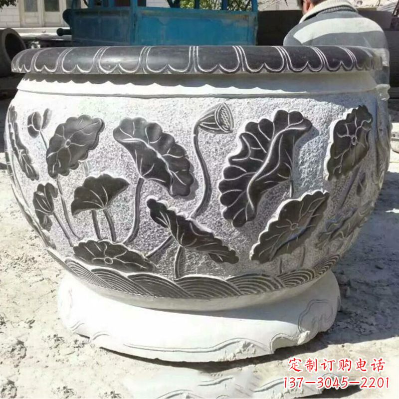 信阳仿古青石做旧水缸