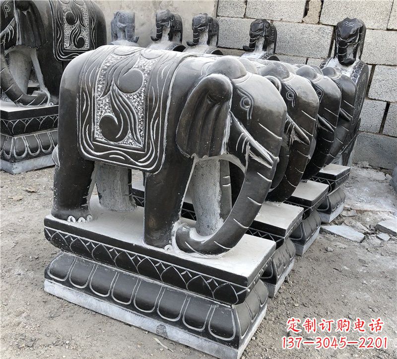 信阳仿古青石大象雕塑