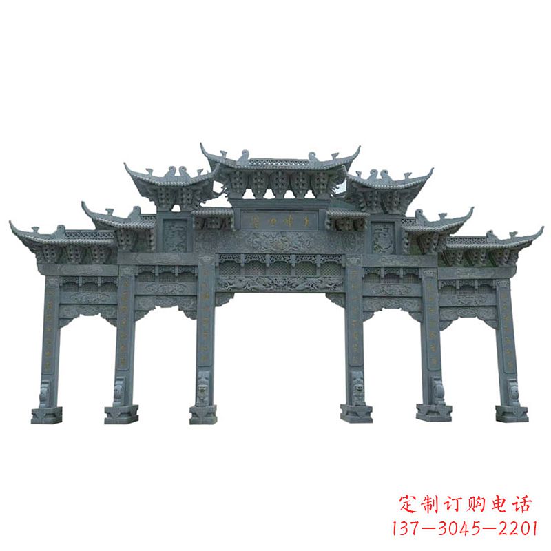 信阳中领雕塑牌楼石雕艺术定制的精美雕塑