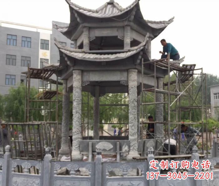 信阳仿古双层石雕凉亭