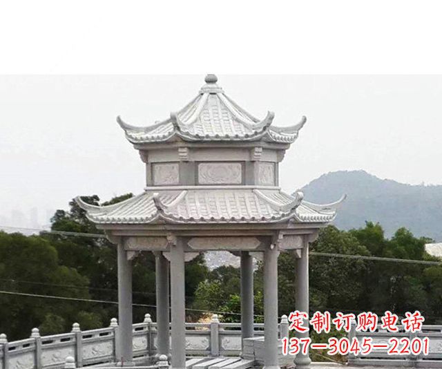 信阳仿古双层石雕凉亭