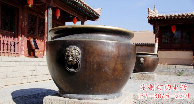 信阳精美铜制仿古水缸雕塑