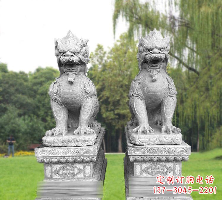 信阳仿古坐式麒麟石雕