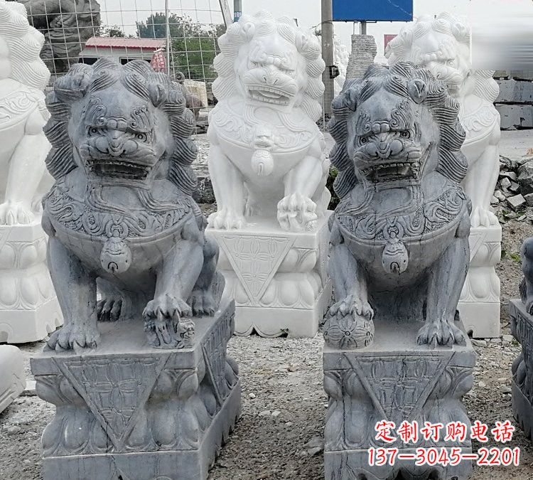 信阳仿古做旧青石雕刻的狮子