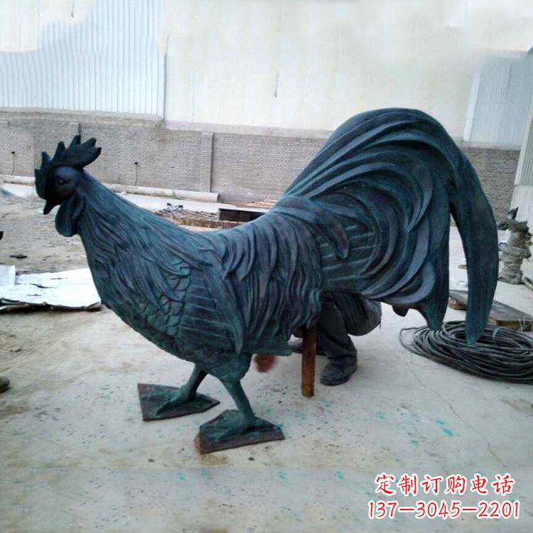 信阳古典铜雕公鸡