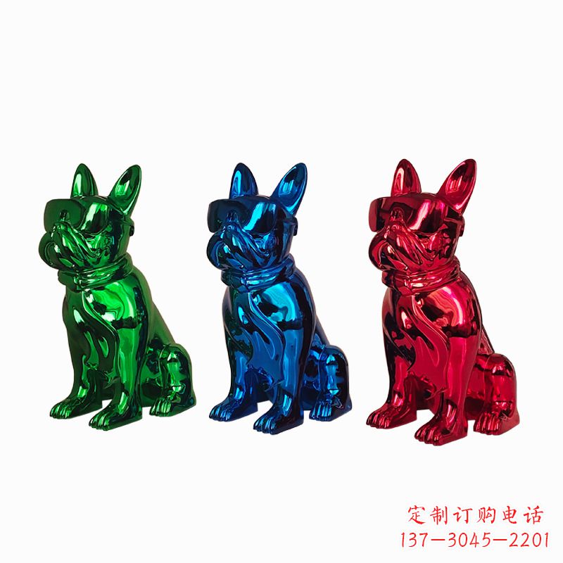 信阳仿琉璃斗牛犬生肖狗雕塑