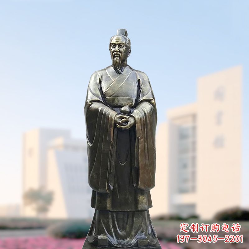 信阳仿铜玻璃钢扁鹊雕塑