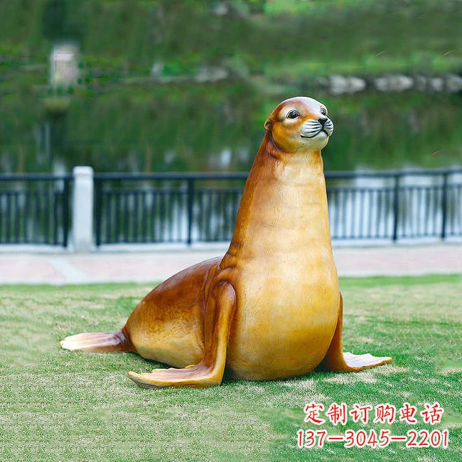 信阳仿真玻璃钢海豹雕塑,活力与艺术完美结合