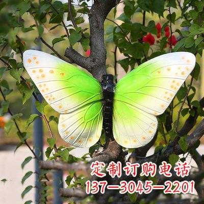 信阳浅绿色蝴蝶雕塑