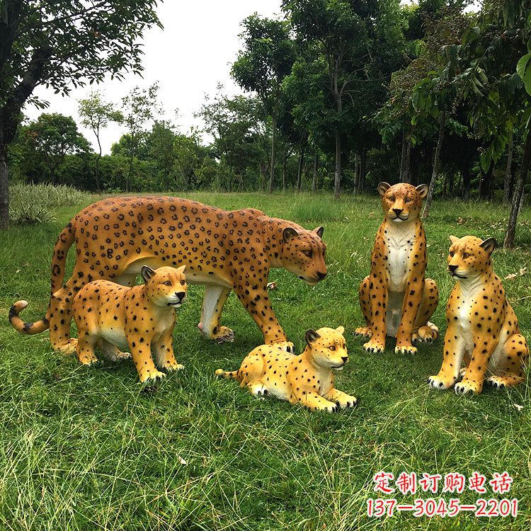信阳精美玻璃钢豹子雕塑