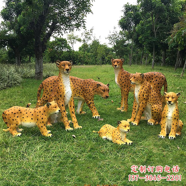 信阳精美玻璃钢豹雕塑