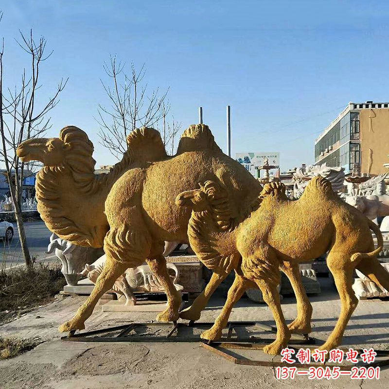 信阳精美玻璃钢骆驼雕塑