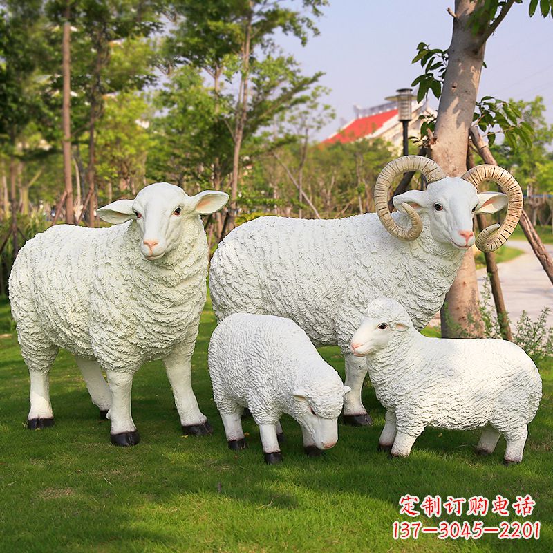 信阳乡村绵羊雕塑 – 农家院庭院仿真动物摆件