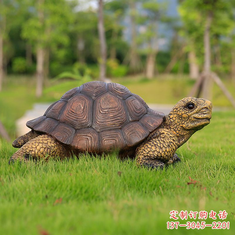 信阳仿真乌龟-玻璃钢仿真动物雕塑草坪摆件