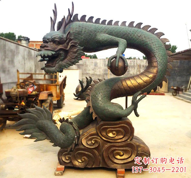 信阳精致铜雕飞龙珠
