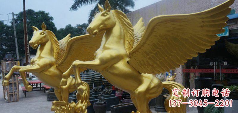 信阳飞马玻璃钢仿铜动物雕塑