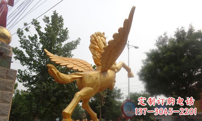 信阳飞马广场景观动物铜雕