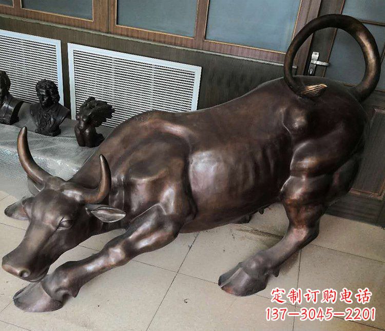 信阳传统工艺精美牛铜雕塑