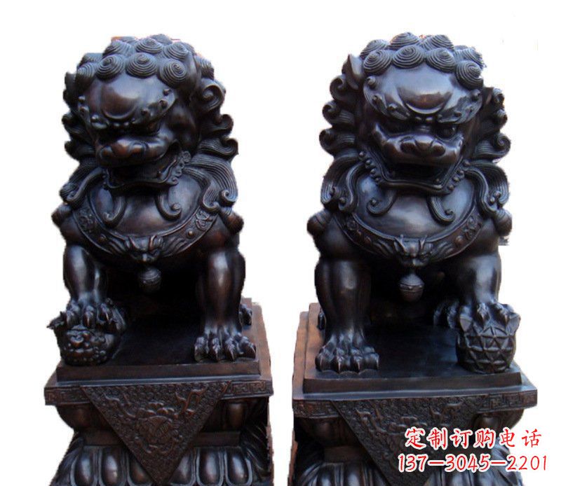 信阳纯铜故宫狮子摆件雕塑
