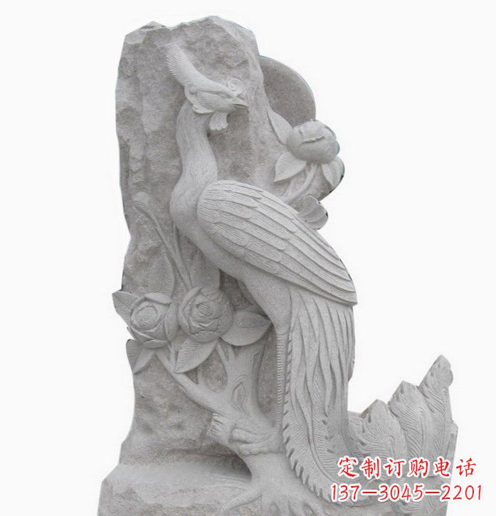 信阳凤凰牡丹石雕222