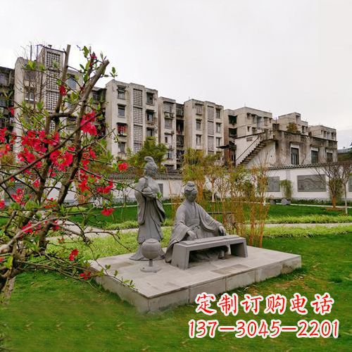 信阳凤求凰司马相如与卓文君雕塑-小区园林历史人物情景雕塑
