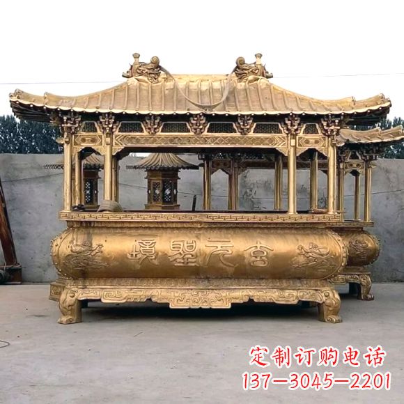 信阳三足铜香炉雕塑