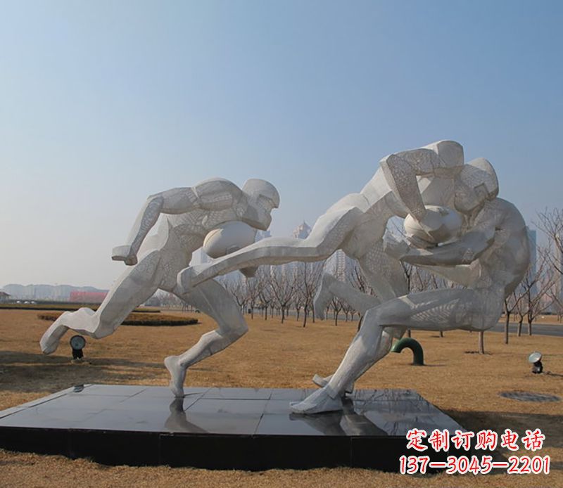 信阳不锈钢橄榄球体育雕塑