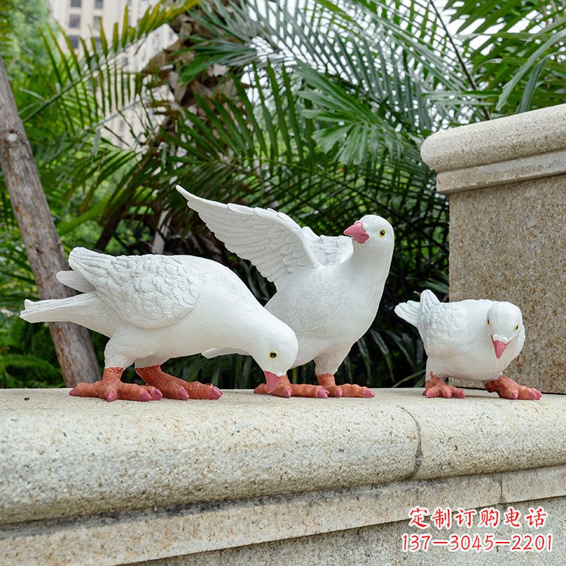 信阳纯美飞翔——手工鸽子雕塑