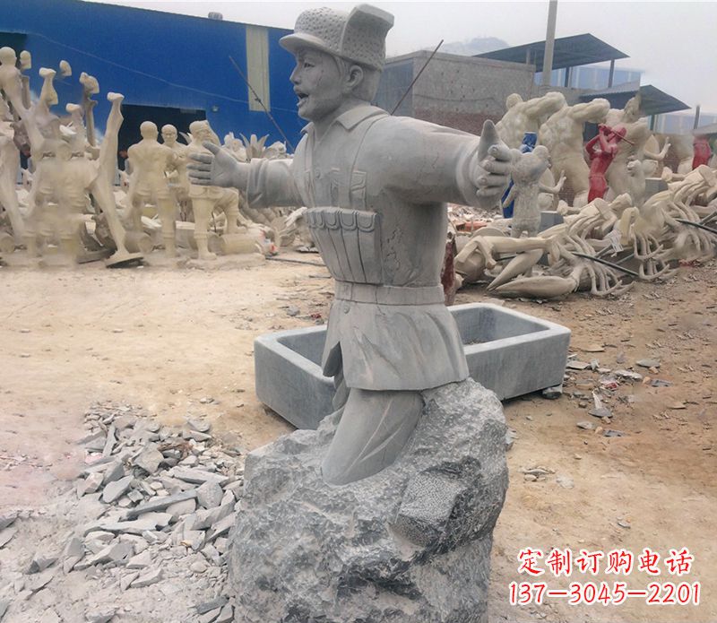 信阳中领雕塑荣誉历史革命先驱黄继光石雕