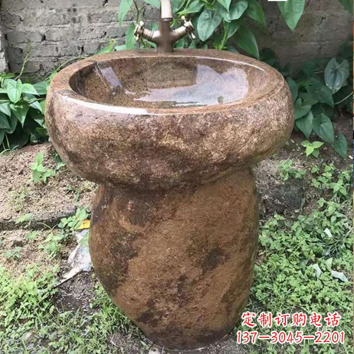 信阳精美手雕石花盆,传承古典品位