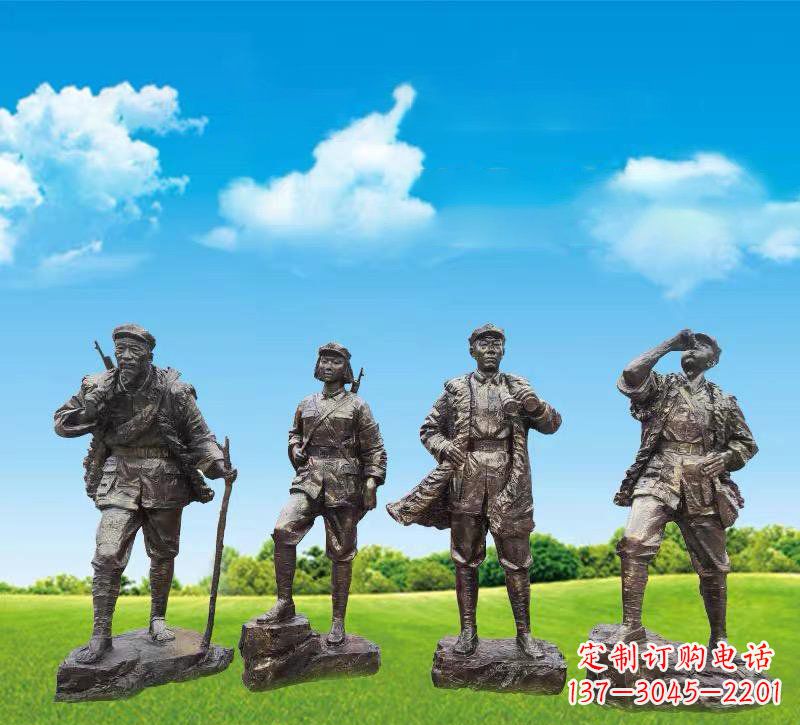 信阳青铜雕刻-八路军战士雕塑