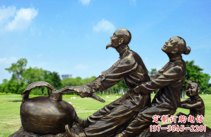 信阳和谐之美,铜雕萝卜雕塑
