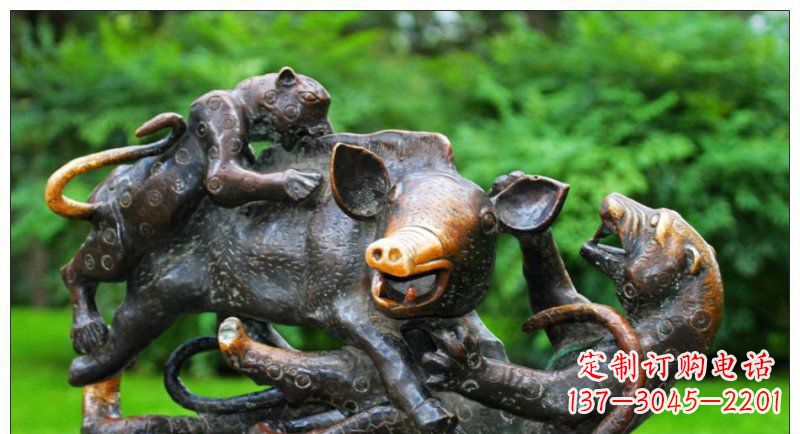 信阳艺术精美的豹子铜雕