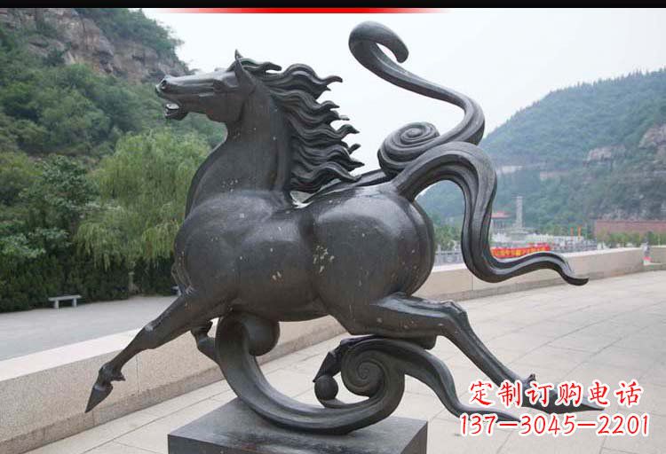 信阳公园奔马铜雕 (2)