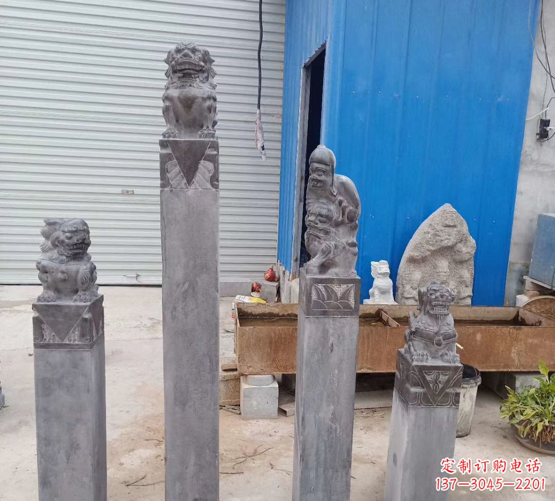 信阳公园别墅仿古狮子拴马桩