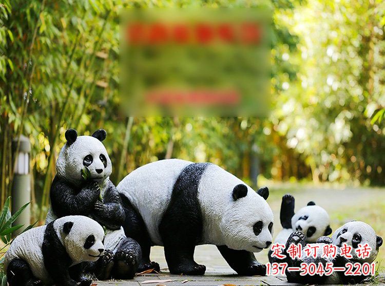 信阳玻璃钢仿真熊猫雕塑
