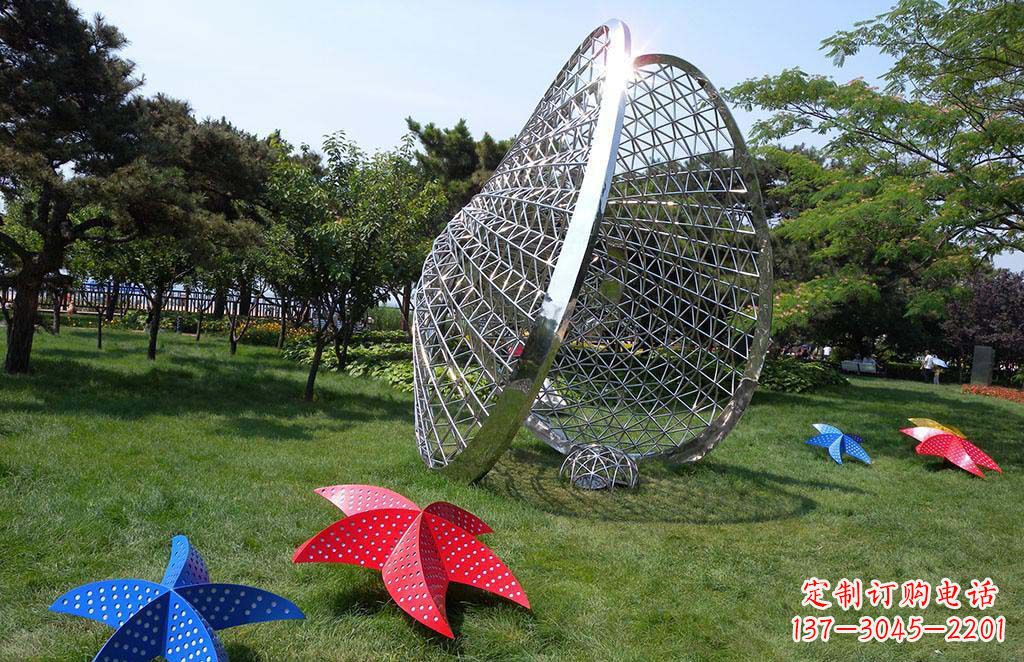信阳精美不锈钢贝壳海星景观雕塑