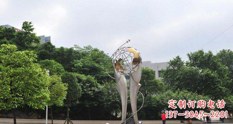 信阳中领雕塑精致大气的不锈钢地球雕塑