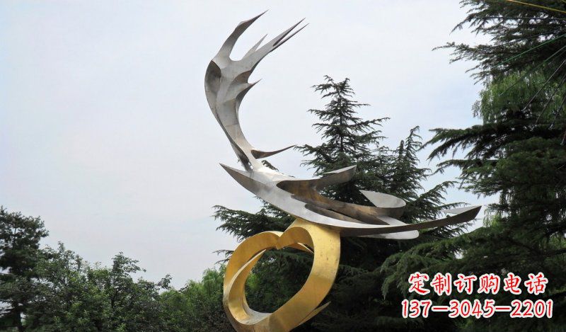信阳精美雕刻石膏抽象凤凰雕塑