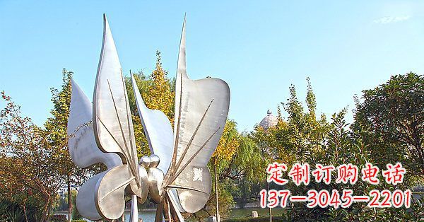 信阳英伦风格精致不锈钢抽象蝴蝶雕塑