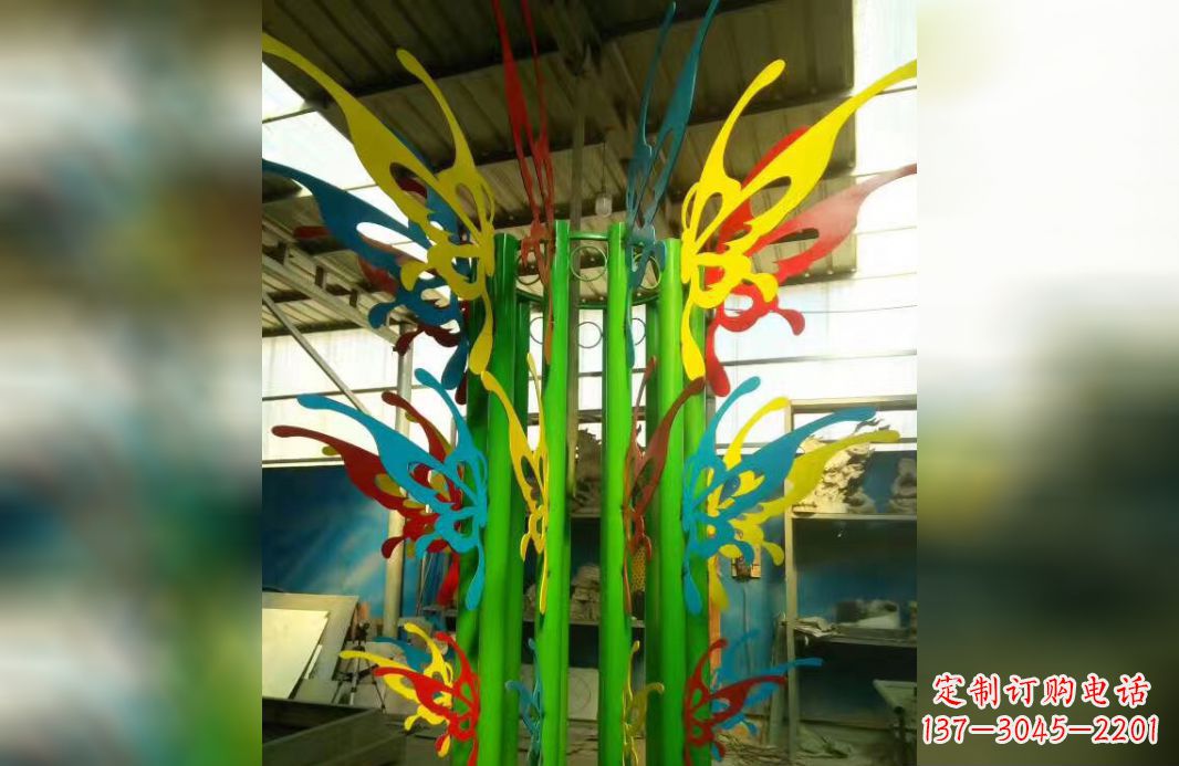 信阳精致的不锈钢抽象蝴蝶景观雕塑