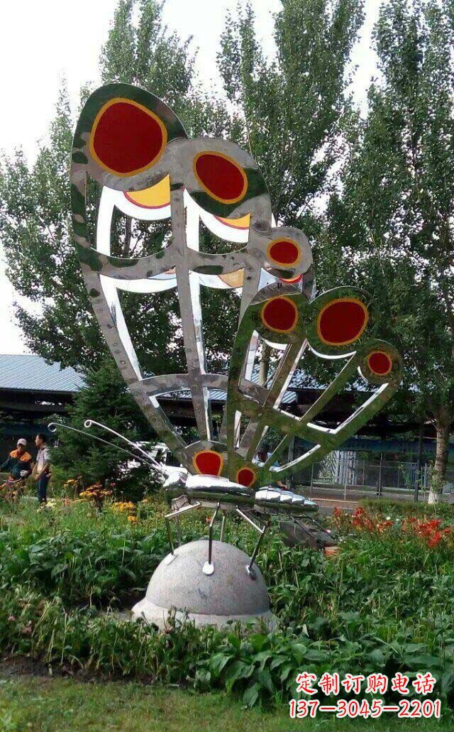 信阳现代艺术不锈钢蝴蝶雕塑