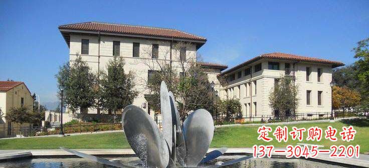 信阳抽象花朵不锈钢喷泉雕塑