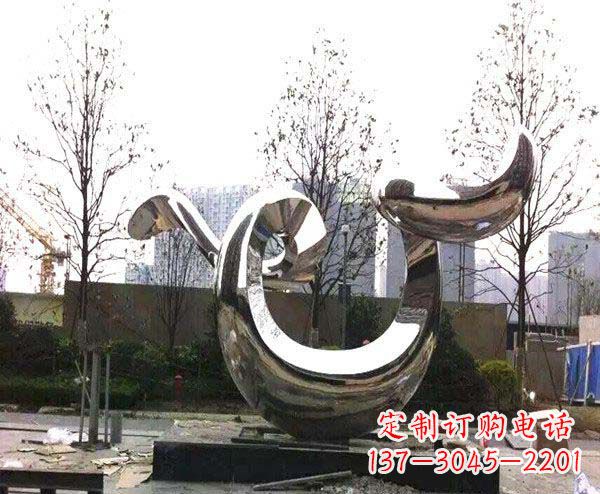 信阳新品发布不锈钢抽象鲸鱼雕塑